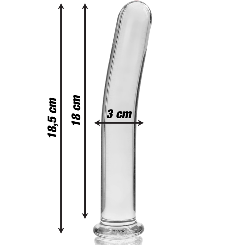 NEBULA SERIES BY IBIZA - MODELL 17 DILDO BOROSILIKATGLAS KLAR 18.5 CM -O- 3 CM - Sexotim