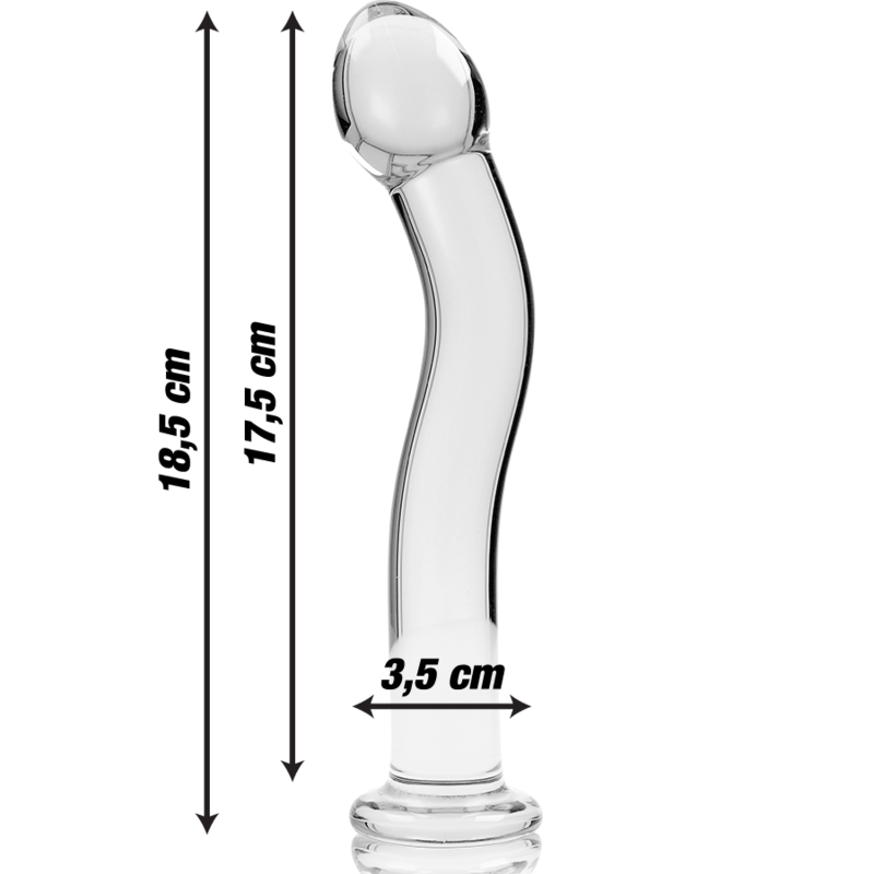 NEBULA SERIES BY IBIZA - MODELL 18 DILDO BOROSILIKATGLAS KLAR 18.5 CM -O- 3.5 CM - Sexotim