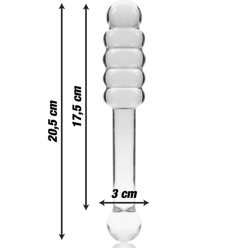 NEBULA SERIES BY IBIZA - MODELL 20 DILDO BOROSILIKATGLAS KLAR 20.5 CM -O- 3 CM - Sexotim