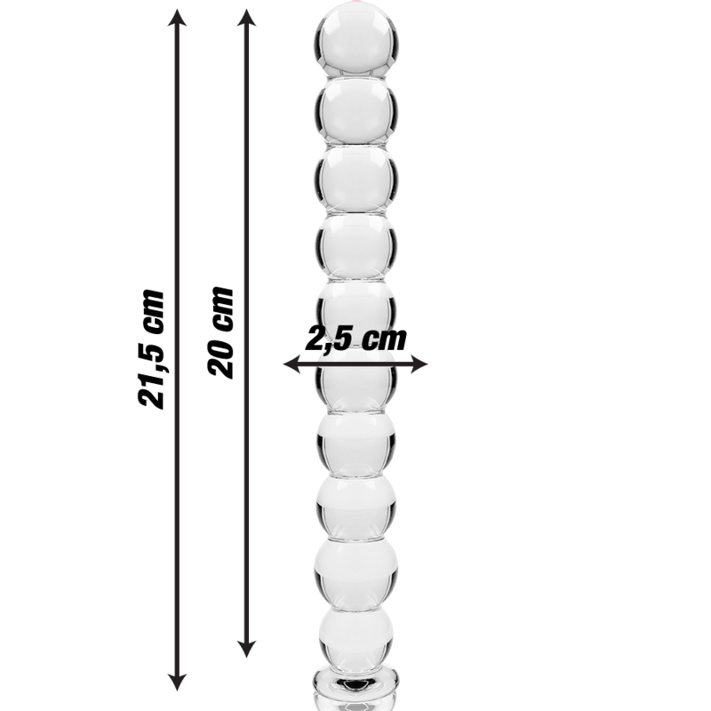 NEBULA SERIES BY IBIZA - MODELL 22 DILDO BOROSILIKATGLAS KLAR 21.5 CM -O- 2.5 CM - Sexotim
