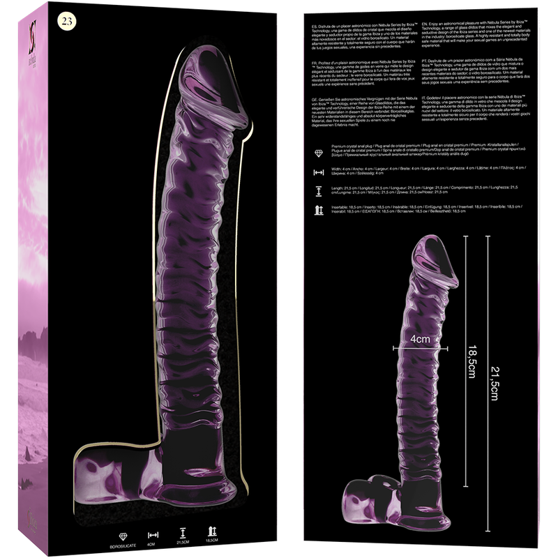 NEBULA SERIES BY IBIZA - MODELL 23 DILDO BOROSILIKATGLAS KLAR 21.5 CM -O- 4 CM - Sexotim