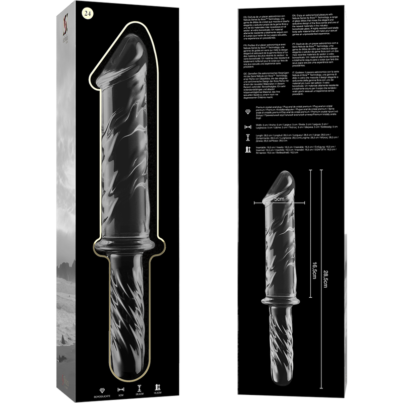 NEBULA SERIES BY IBIZA - MODELL 24 DILDO BOROSILIKATGLAS KLAR 28.5 CM -O- 5 CM - Sexotim