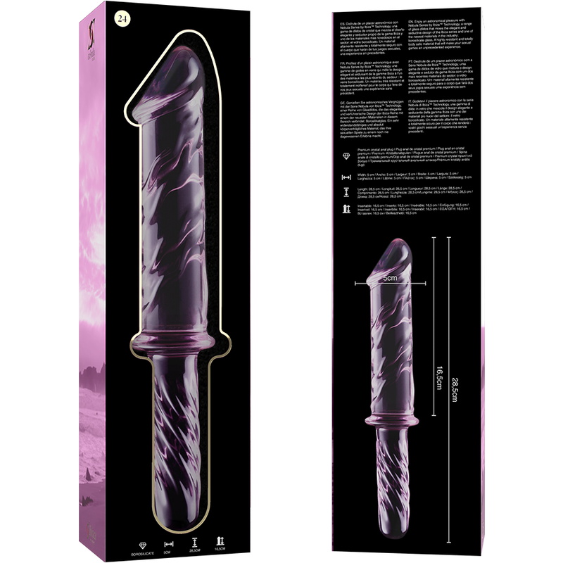 NEBULA SERIES BY IBIZA - MODELL 24 DILDO BOROSILIKATGLAS KLAR 28.5 CM -O- 5 CM - Sexotim