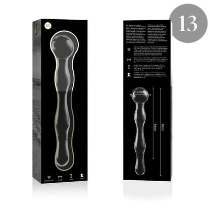 NEBULA SERIES BY IBIZA - MODELL 13 DILDO BOROSILIKATGLAS KLAR 18 CM -O- 3.5 CM - Sexotim