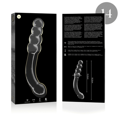 NEBULA SERIES BY IBIZA - MODELL 14 DILDO BOROSILIKATGLAS KLAR 18.5 CM -O- 3 CM - Sexotim