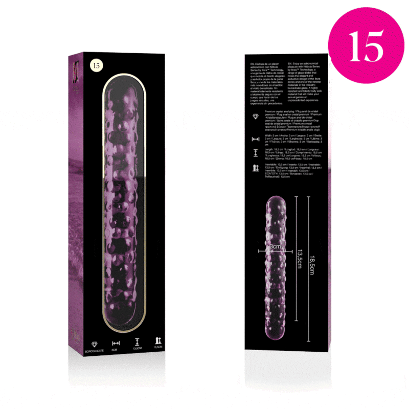 NEBULA SERIES BY IBIZA - MODELL 15 DILDO BOROSILIKATGLAS KLAR 18.5 CM -O- 3 CM - Sexotim