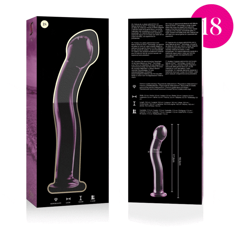 NEBULA SERIES BY IBIZA - MODELL 18 DILDO BOROSILIKATGLAS KLAR 18.5 CM -O- 3.5 CM - Sexotim