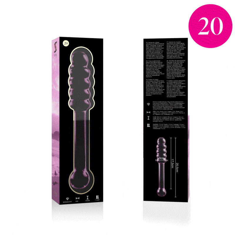 NEBULA SERIES BY IBIZA - MODELL 20 DILDO BOROSILIKATGLAS KLAR 20.5 CM -O- 3 CM - Sexotim