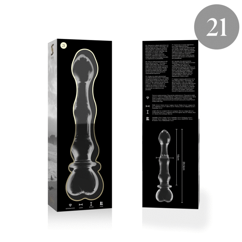 NEBULA SERIES BY IBIZA - MODELL 21 DILDO BOROSILIKATGLAS KLAR 20.5 CM -O- 3.5 CM - Sexotim