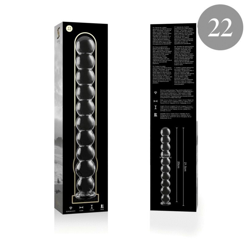 NEBULA SERIES BY IBIZA - MODELL 22 DILDO BOROSILIKATGLAS KLAR 21.5 CM -O- 2.5 CM - Sexotim