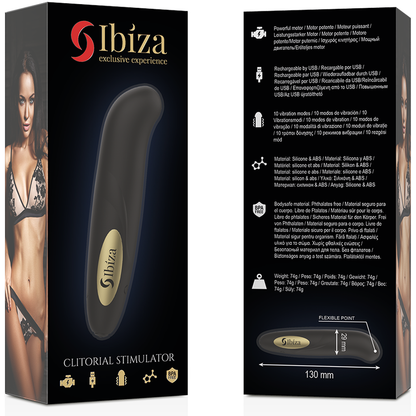 IBIZA - KLITORSTIMULATOR USB-LADEGERT 10 VIBRATIONSMODI GOLDEN 13 X 2,9