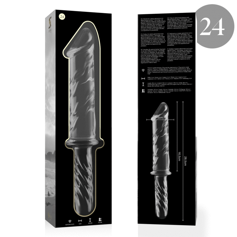 NEBULA SERIES BY IBIZA - MODELL 24 DILDO BOROSILIKATGLAS KLAR 28.5 CM -O- 5 CM - Sexotim
