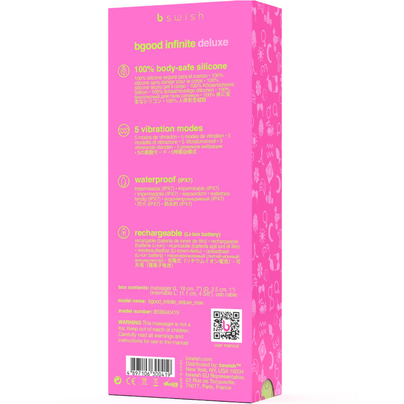 B SWISH - BGOOD INFINITE DELUXE WIEDERAUFLADBARER VIBRATOR ROSA SILIKON - Sexotim