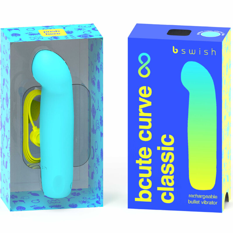 B SWISH - BCUTE CURVE INFINITE KLASSISCHER WIEDERAUFLADBARER VIBRATOR AUS BLAUEM SILIKON - Sexotim