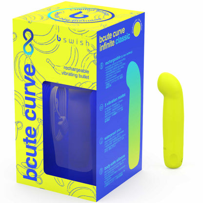 B SWISH - BCUTE CURVE INFINITE CLASSIC LIMITED EDITION, WIEDERAUFLADBARER SILIKONVIBRATOR GELB - Sexotim