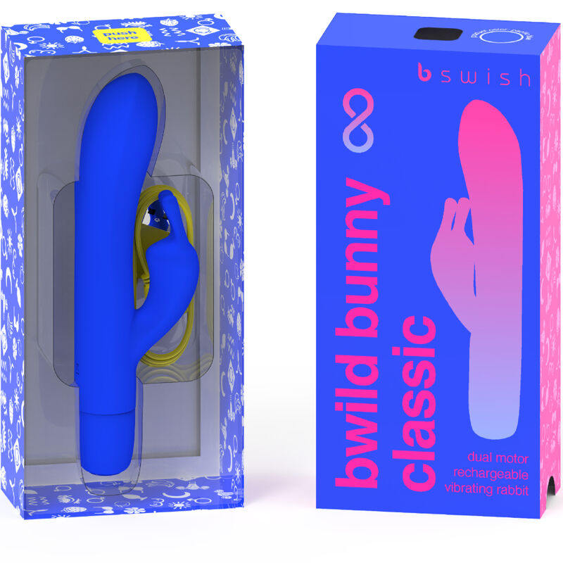 B SWISH - BWILD BUNNY INFINITE KLASSISCHER WIEDERAUFLADBARER VIBRATOR AUS BLAUEM SILIKON - Sexotim