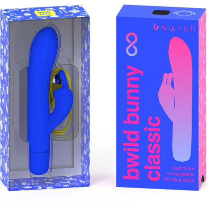 B SWISH - BWILD BUNNY INFINITE KLASSISCHER WIEDERAUFLADBARER VIBRATOR AUS BLAUEM SILIKON - Sexotim