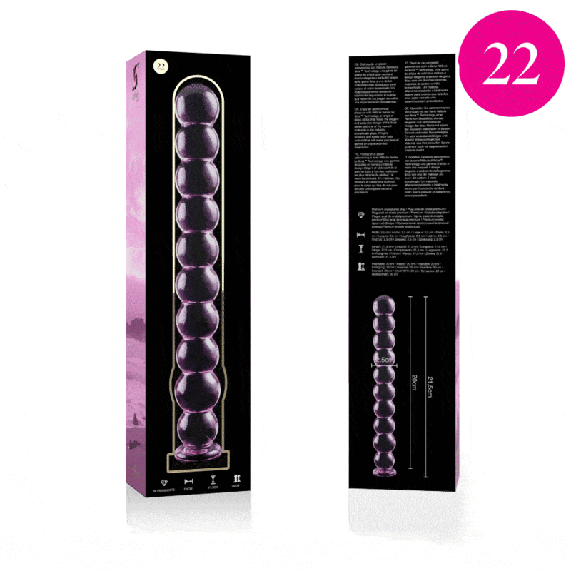 NEBULA SERIES BY IBIZA - MODELL 22 DILDO BOROSILIKATGLAS KLAR 21.5 CM -O- 2.5 CM - Sexotim