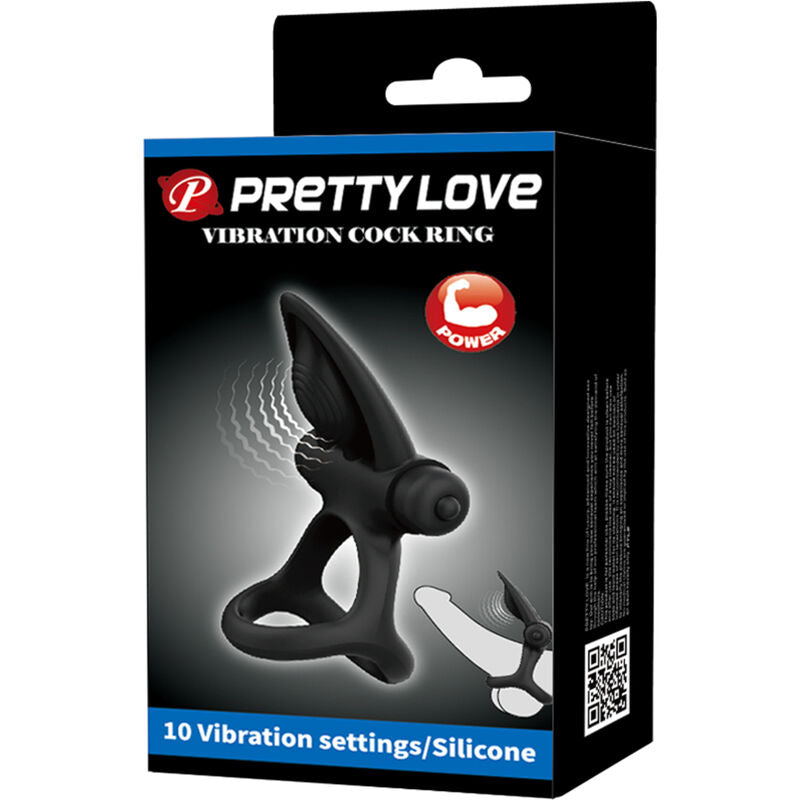 PRETTY LOVE - VIBRATIONSRING 10 VIBRATIONEN SCHWARZES SILIKON - Sexotim