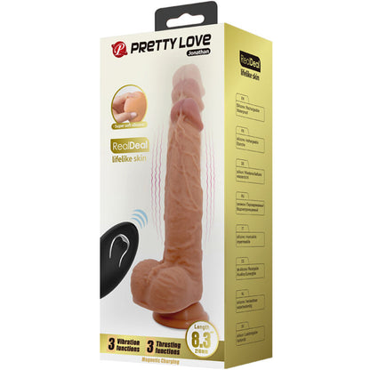 PRETTY LOVE - JONATHAN SILIKONDILDO 3 VIBRATIONEN + 3 EINFÜHRMASSNAHMEN FERNBEDIENUNG 21 CM - Sexotim