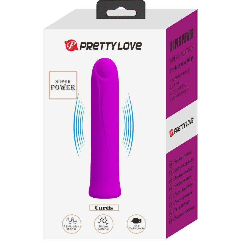 PRETTY LOVE - CURTIS MINI SUPER POWER VIBRATOR 12 LILA SILIKONVIBRATIONEN - Sexotim