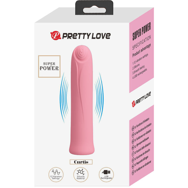PRETTY LOVE - CURTIS MINI SUPER POWER VIBRATOR 12 ROSA SILIKONVIBRATIONEN - Sexotim