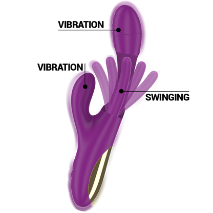 INTENSE - APOLO WIEDERAUFLADBARER MULTIFUNKTIONSVIBRATOR 7 VIBRATIONEN MIT LILA SCHWINGENDER ZUNGE - Sexotim
