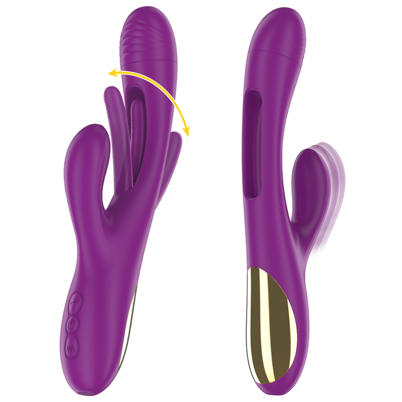INTENSE - APOLO WIEDERAUFLADBARER MULTIFUNKTIONSVIBRATOR 7 VIBRATIONEN MIT LILA SCHWINGENDER ZUNGE - Sexotim