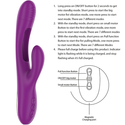 INTENSE - APOLO WIEDERAUFLADBARER MULTIFUNKTIONSVIBRATOR 7 VIBRATIONEN MIT LILA SCHWINGENDER ZUNGE - Sexotim