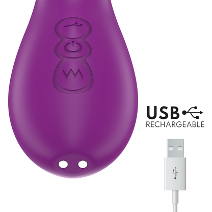 INTENSE - APOLO WIEDERAUFLADBARER MULTIFUNKTIONSVIBRATOR 7 VIBRATIONEN MIT LILA SCHWINGENDER ZUNGE - Sexotim