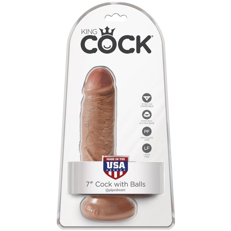 KING COCK - REALISTISCHER PENIS MIT KUGELN 13.2 CM KARAMELL - Sexotim