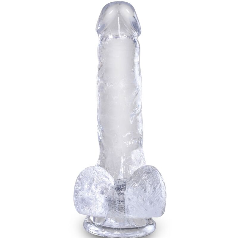 KING COCK - CLEAR REALISTISCHER PENIS MIT EIEREN 13.5 CM TRANSPARENT - Sexotim