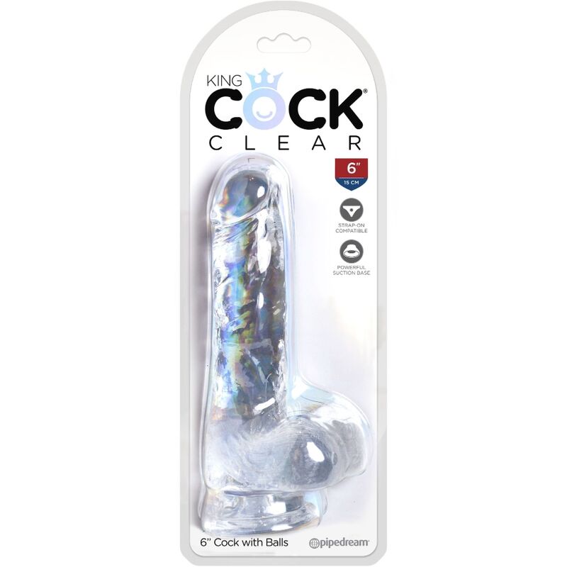 KING COCK - CLEAR REALISTISCHER PENIS MIT EIEREN 13.5 CM TRANSPARENT - Sexotim