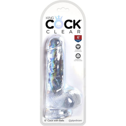 KING COCK - CLEAR REALISTISCHER PENIS MIT EIEREN 13.5 CM TRANSPARENT - Sexotim