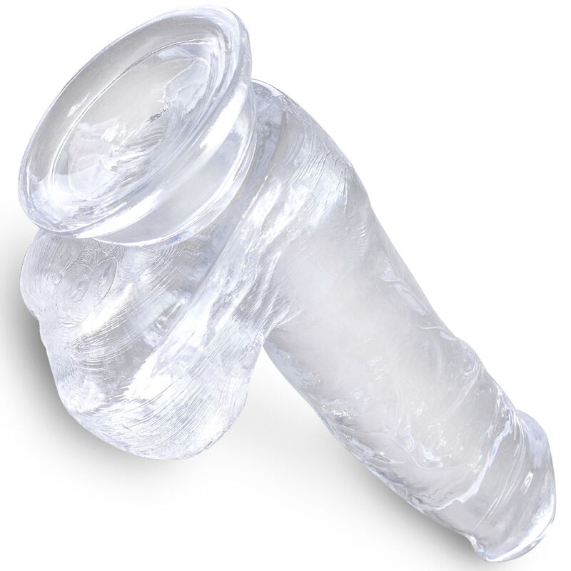 KING COCK - CLEAR REALISTISCHER PENIS MIT EIEREN 13.5 CM TRANSPARENT - Sexotim