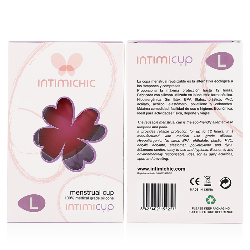 INTIMICHIC - MENSTRUAL CUP MEDIZINISCHES SILIKON - GRÖSSE S - Sexotim