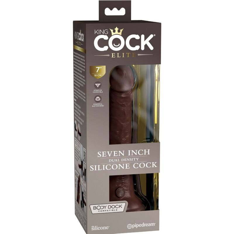 KING COCK - ELITE REALISTISCHER SILIKONDILDO 17.8 CM BRAUN - Sexotim