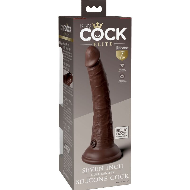 KING COCK - ELITE REALISTISCHER SILIKONDILDO 17.8 CM BRAUN - Sexotim