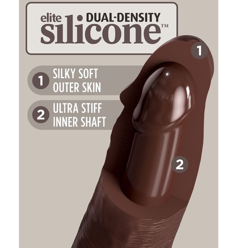 KING COCK - ELITE REALISTISCHER SILIKONDILDO 17.8 CM BRAUN - Sexotim