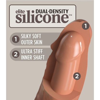 KING COCK - ELITE REALISTISCHER SILIKONDILDO 17.8 CM KARAMELL - Sexotim