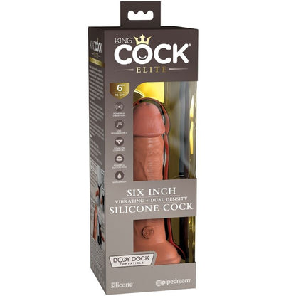 KING COCK - ELITE REALISTISCHER DILDO MIT VIBRATION UND SILIKON 15.2 CM KARAMELL - Sexotim