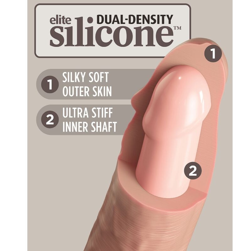 KING COCK - ELITE REALISTISCHER DILDO VIBRATOR & SILIKON FERNBEDIENUNG 17.8 CM - Sexotim