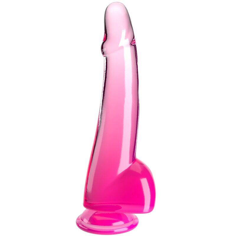 KING COCK - CLEAR DILDO MIT HODEN 19 CM ROSA - Sexotim