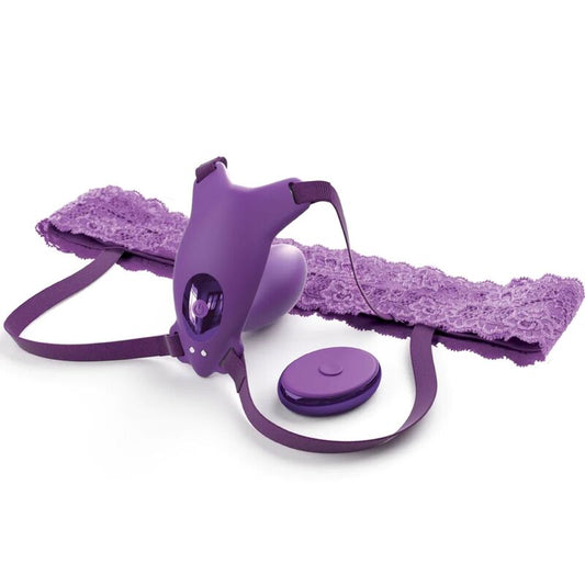 FANTASY FOR HER - G-SPOT-SCHMETTERLINGSGESCHIRR MIT VIBRATOR, WIEDERAUFLADBAR UND VIOLETTER FERNBEDIENUNG - Sexotim
