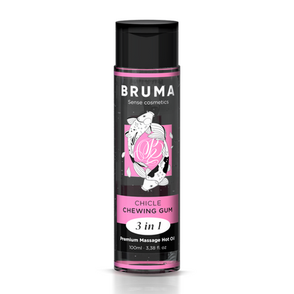 BRUMA - PREMIUM-MASSAGEÖL MIT WÄRMEEFFEKT, GUM-GESCHMACK 3 IN 1 - 100 ML