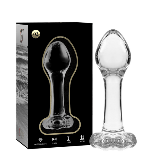 ANALPLUG BOROSILIKATGLAS KLAR -NEBULA SERIES BY IBIZA - MODELL 2 - 11 CM -O- 3.5 CM - Sexotim