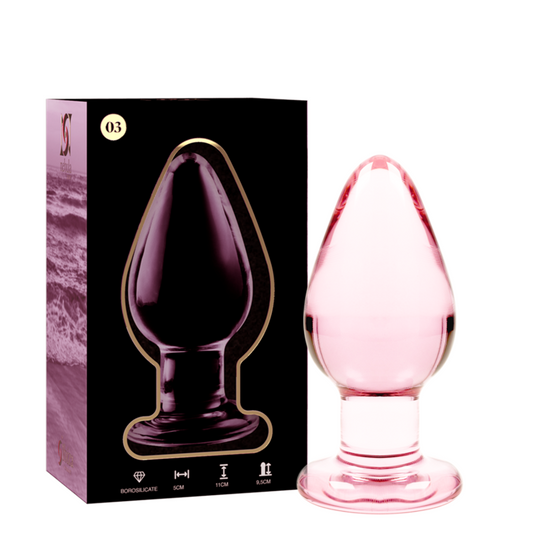 ANALPLUG BOROSILIKATGLAS  -NEBULA SERIES BY IBIZA - MODELL 3 TRANSPARENT 11 CM -O- 5 CM - Sexotim
