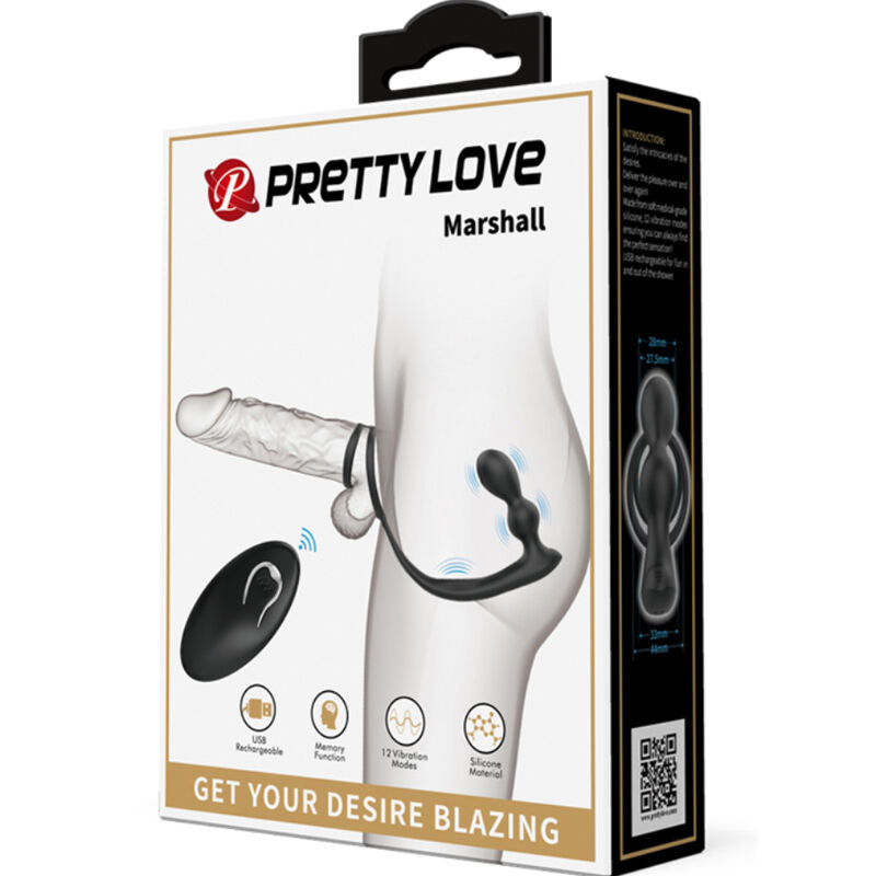 PRETTY LOVE - MARSHALL PENISRING MIT VIBRATORISCHEM ANALPLUG MIT FERNBEDIENUNG - Sexotim