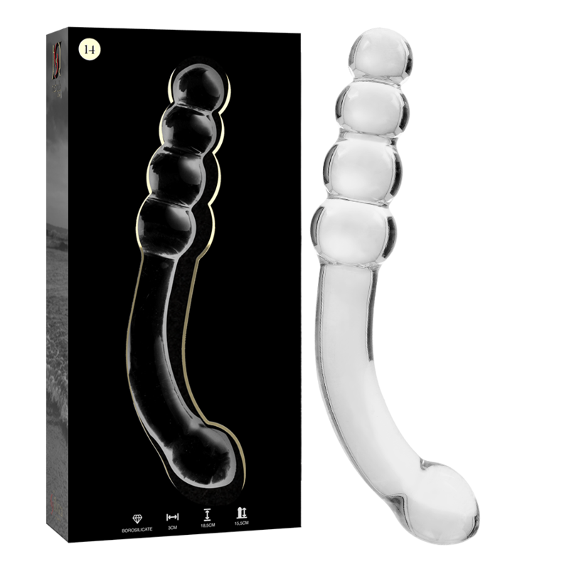 DILDO BOROSILIKATGLAS KLAR -NEBULA SERIES BY IBIZA - MODELL 14 - 18.5 CM -O- 3 CM - Sexotim