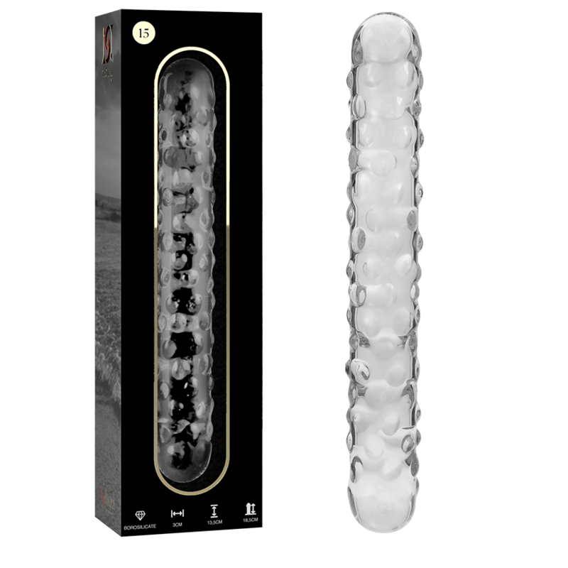 DILDO BOROSILIKATGLAS KLAR  -NEBULA SERIES BY IBIZA - MODELL 15 - 18.5 CM -O- 3 CM - Sexotim